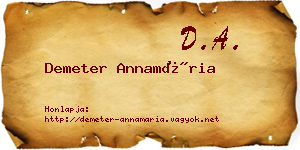 Demeter Annamária névjegykártya