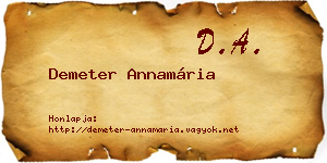 Demeter Annamária névjegykártya